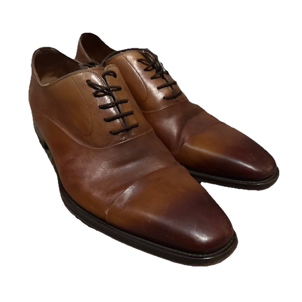 Magnanni Saffron Lace-Up Oxford Cuero Brown Leather Shoes 11M Made in Spain